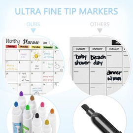 Hivillexun Magnetic Dry Erase Calendar Whiteboard Set (3-Pack) for Fridge, Wall, and Refrigerator Organization – Monthly, Weekly, and Daily Planners with 8 Markers and Eraser