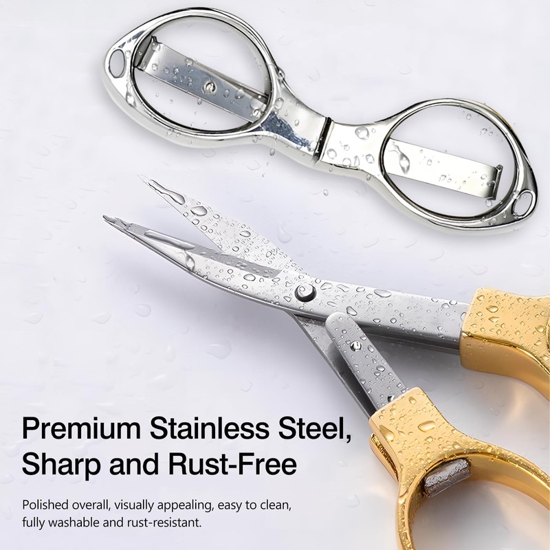 2 Pack Folding scissors,safe portable scissors,small scissors,mini scissors,tsa scissors，stainless steel