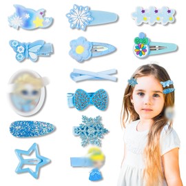 Haarspangen Mädchen, Schmetterling Haarklammer, 14 Stück Haarschmuck Set Schneeflocken WindmüHle Blumen Kinderschmuck MäDchen über 3 Jahre Kinder Weihnachten Geschenke Schöne Kreative Haar Accessoires