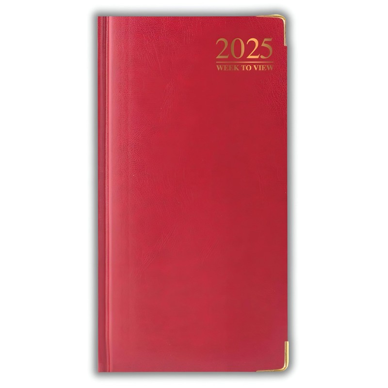 2025 Diary slim line week to view with metal edge