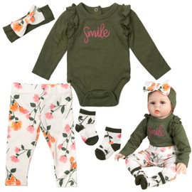 Reborn Baby Doll Clothes 20 Inch Girl 4pcs for 17-20 Inch Silicone Baby Doll Clothes Accessories Sets