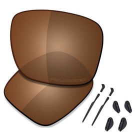 SAUCER Premium Replacement Lenses & Rubber Kits for Oakley Mainlink XL OO9264-61mm Sunglasses High Definition - Amber Brown Polarized