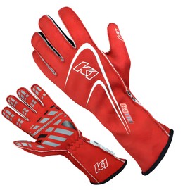 K1 RACEGEAR Glove Track1 Red Large SFI 5