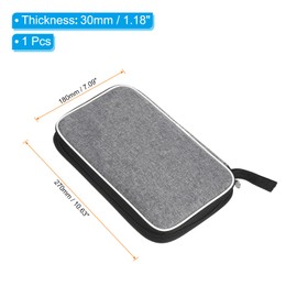 PATIKIL 10.6" x 7" Ping Pong Paddle Case, Table Tennis Racket Case Soft Cover Container Bag for Sports Accessories, Grey
