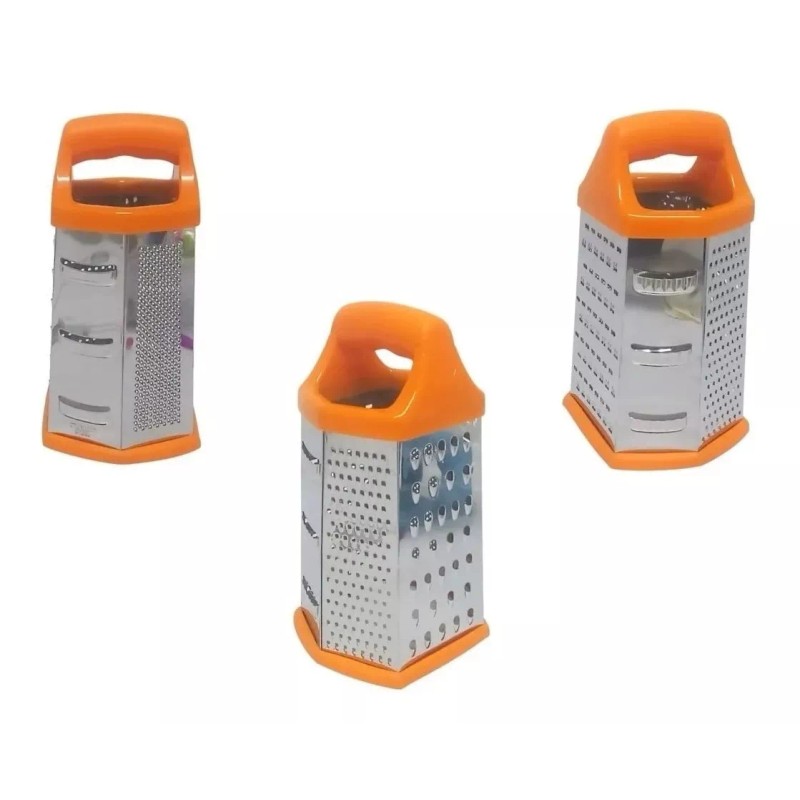 Grater Rallador Cocina Manual 6 Caras En 1 Acero Inoxidable