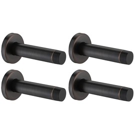 JQK Door Stopper Oil Rubbed Bronze, 304 Stainless Steel Thicken 1mm Sound Dampening Door Stop Bumper Wall Protetor 4 Pack, ORB, DSB5-ORB-P4