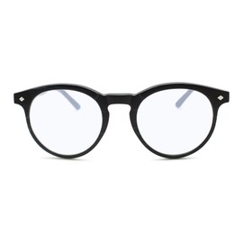 2SeeLife Gafas de lectura redondas retro (+1.0 hasta +3.0), Negro (lente de luz azul), L