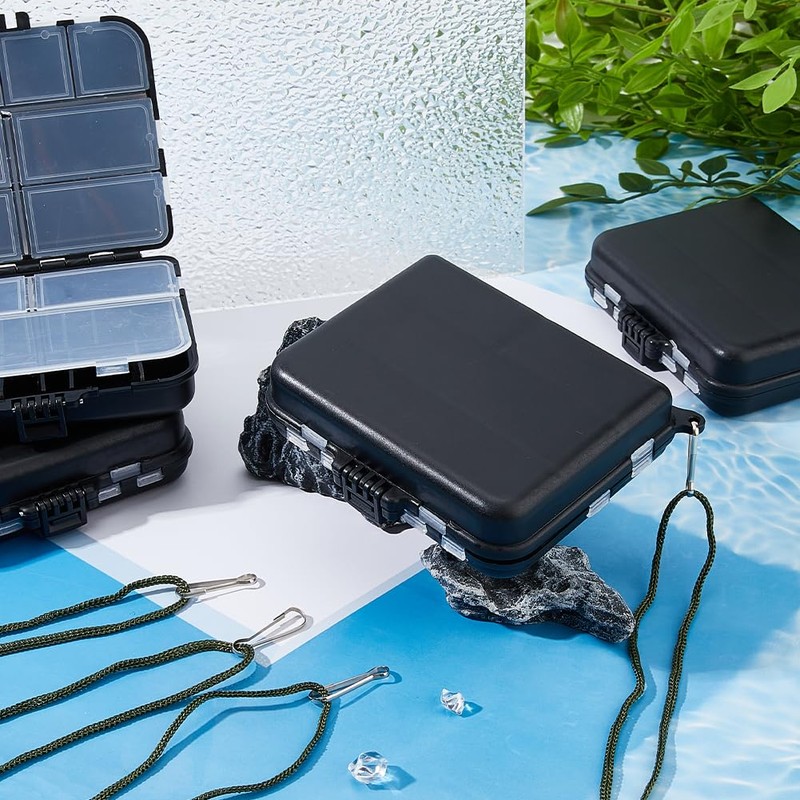 SUPERFINDINGS 4Pcs Fishing Tackle Box Organizer Multi-Compartment Fishing Tackle Box