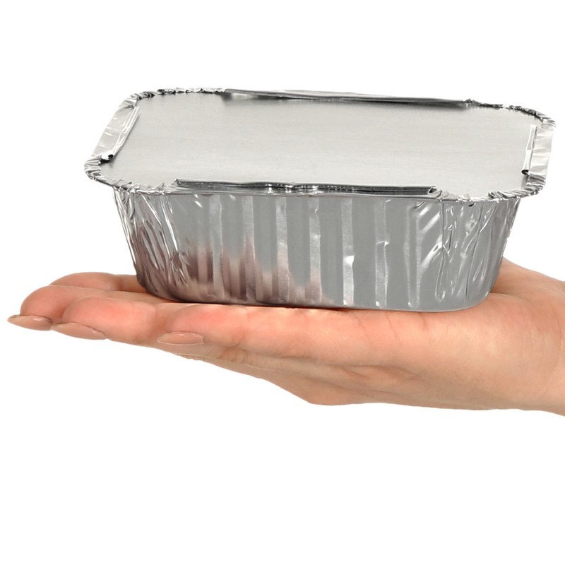 com-four® 24 x Aluminium Bowls - Casserole Dish with Lid