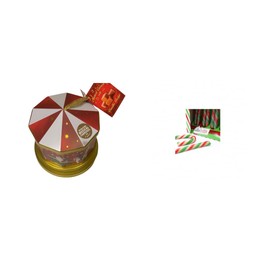 Enchanting Melodies and Sweet Delights: Musical Carousel Tin with Vanilla Fudge (150g) + Bond's Mint Candy Cane (144g) Bundle