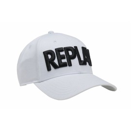 Replay Unisex Baseball Cap with Logo, Optical White- Black 1213