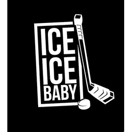 Ice Ice Baby Hockey Funny MKR Decal Vinyl Sticker |Cars Trucks Vans Walls Laptop| White 5.5 x 4.8 in |MKR1096