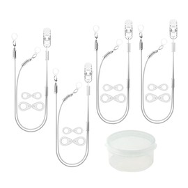 Peakloong 4-Pack Hearing Aids Security Clips, Anti-Lost Portable Hang Rope for Seniors and Adults