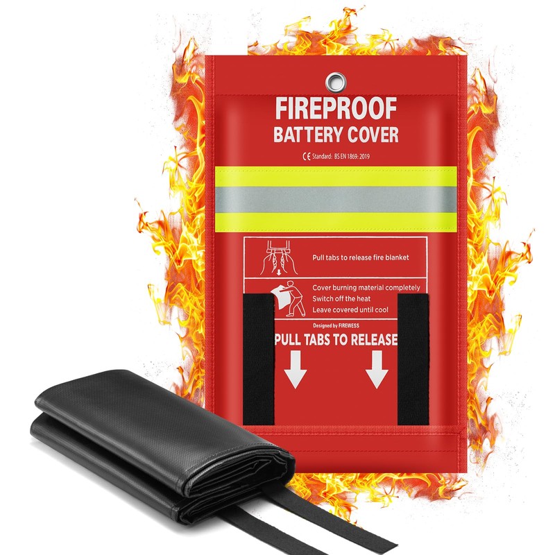 FIREWESS Lipo Battery Fireproof Cover Battery Safe Blanket for Ebike