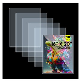 Coolbyl 16x20 Toploaders 10ct - Ultra Durable Poster Protectors for Graphic Art, Photos, Crystal Clear PVC, Archival-Safe, Fit 16x20 Inch Sheets