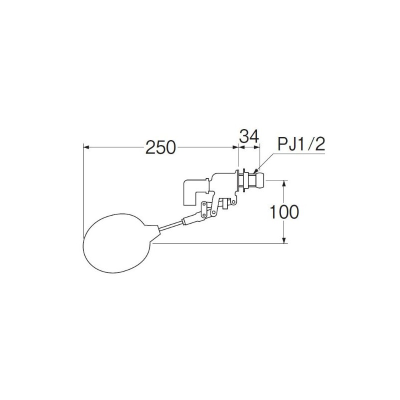 SANEI PJ1/2 V45-13 Toilet Parts Low Tank Ball Tap for