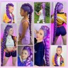 Set De 2 Extensiones De Cabello Trenzado Morado Estilo Rumi