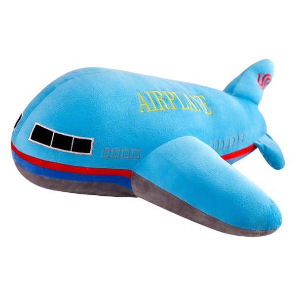 zhidiloveyou 15.7" Airplane Plush Blue Stuffed Plane Toy Aircraft Hug Pillow Gifts for Kids