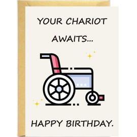 Funny Birthday Cards for Women, 7in x 5in Funny Happy Birthday Card for Men Best Friends Sister Boyfriends Girlfriends Classmate, Unique Greeting Cards Birthday Decorations & Gifts (Chariot)