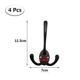 4 Pcs Coat Hooks Heavy Duty Three Robe Hooks Wall Mounted Coat Hooks with Screws for Coat Hat Towel Purse Robes