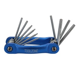 AB Tools 10pc Folding Torx Star Key Set Aluminium Frame T6 - T30 Security Torx Pocket Size