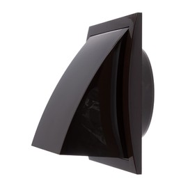 Steinberg14 Braun Weather Protection Grille 125 mm Exhaust Air Supply Air Hood with Backflow Flap, Weather Protection
