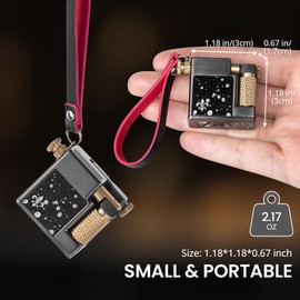 KAMBOLLY Vintage Trench Lighter, Fluid Refillable - Cool Kerosene Lighters, Antique Brass Pocket Lighter with Keychain, Windproof Soft Flame Flint Wheel Lighter for Men Dad (No Fuel)