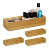 Relaxdays 4 x Storage Boxes Bamboo Stackable Natural Look Storage