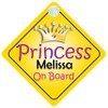Princess Melissa On Board Girl Car Sign Child/Baby Gift/Present 002