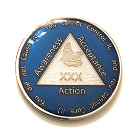 Recovery Line 30 Year Al-Anon Medallion - Al-Anon Blue, Tri-Plate Medallion, Chip, Coin, Token