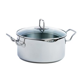 Norpro KRONA 5 Quart Vented Pot with Straining Lid, Stainless Steel,645,Silver
