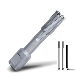 GRIXLEN 5/8" x 2" Annular Cutter with Weldon Shank,Carbide Tip Annular Drill Bit for Stainless Steel, Iron (2" Depth, 5/8" Diameter)