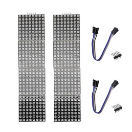 Haldzemo MAX7219 32x8 Dot Matrix LED Display Module 4 in 1 Common Cathode MCU Control with 5Pin Wire for Arduino (Blue, 2 Pack)