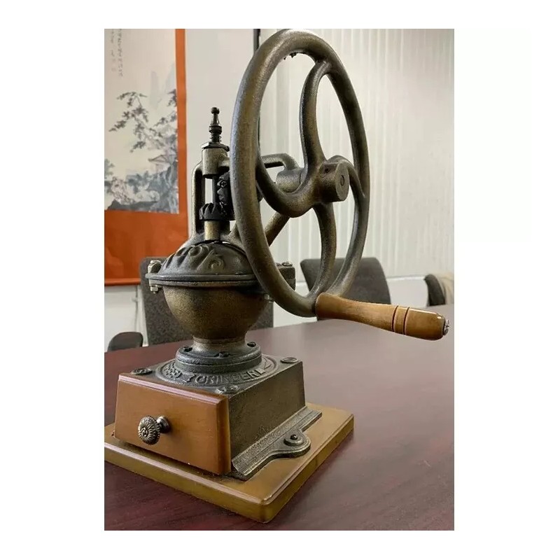 Vintage Large Cast Iron Collection Manual Counter Coffee Grinder
