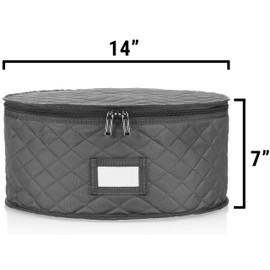 STOZU - Contenedor de almacenamiento de China para plato de cena grande, 14 pulgadas de ancho x 7 pulgadas de alto, incluye 12 divisores de fieltro Apilable con interior acolchado, ideal para platos