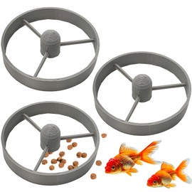 3 Pieces Floating Fish Feeder Feeding Ring - Round Dispenser for Betta, Guppy, Turtle - Aquarium Floating Plant Barrier - Ideal for Pond and Vacation