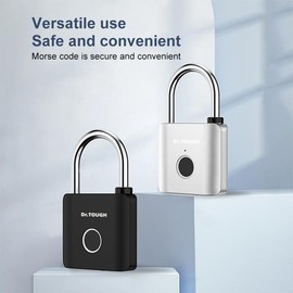 Dr.TOUGH Fingerprint Padlock,  Weatherproof Smart Padlock with Keyless Biometric, IP65 Waterproof Electronic Combination Lock for Heavy Duty and Outdoor Fence Gate Pool Shed Gym Storage Locker - Color: Mini Padlock（non-waterproof）