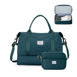 for Ryanair Airlines Underseat Cabin Bag 40X20X25 Weekend Overnight Carry on Holdall for Women Travel Duffel Sport Gym Tote Mum Hospital Bags with Wet Pocket,N3-Peacock Blue