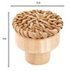 Ieron 5 Pack Boho Rattan Drawer Knobs Round Wood Handmade
