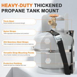 SKYJDM Propane Tank Holder for 5lb Tanks,Thickened Mount Bracket with 2 Straps and Protective Padding for Truck, Car, RV, Trailers, Camping, Fit 8 in Diameter Bottle
