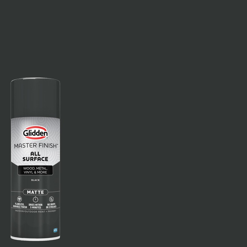 Glidden Master Finish 12 oz. Matte Black Interior/Exterior All Surface
