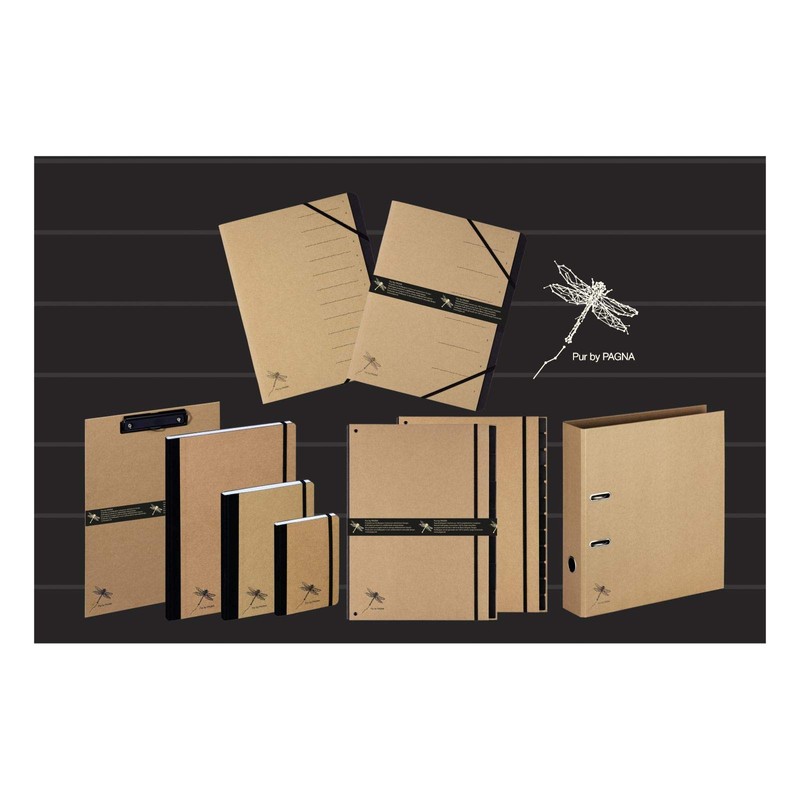 Pagna Pure Organiser Folder 7 Compartments Black Elastic Corner Elasticated