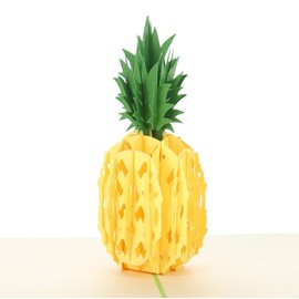 iGifts And Cards Pineapple Love Pop-Up Greeting Card – Beautiful 3D Pineapple Surprise for Birthdays, Holidays, Anniversaries, and Summer Parties – Unique Handmade Card with Tropical Charm, 6" x 6"