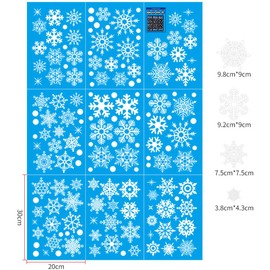 9 Sheets Christmas Snowflake Stickers Window Stickers Snowflake Christmas Stickers Removable Christmas Window Stickers Clings for Christmas Window Decorations