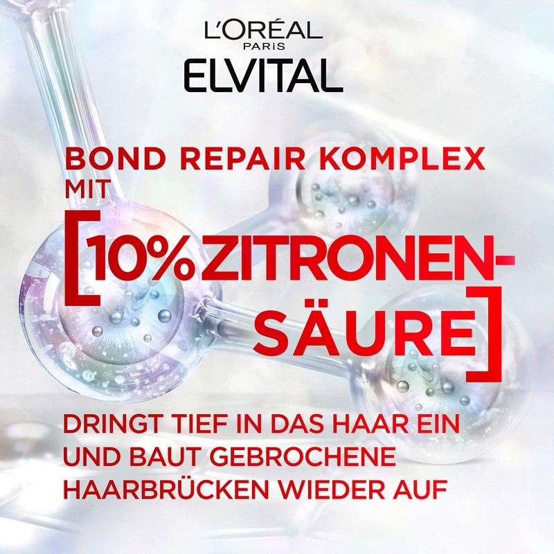 L'Oréal Paris Elvital Repair Spülung zur Haarreparatur, Mit Bond-Repair-Komplex und Zitronensäure,