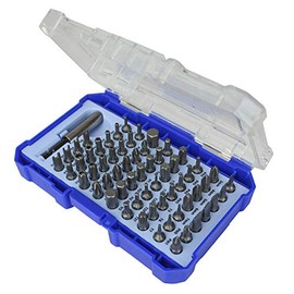 Faithfull FAISBSET61 61 Piece Screwdriver Bit Set including, slotted, Pozidriv, Phillips, Hex, Star (Torx), Tamperproof, Hex security and spanner drive. Plus 1/4in Magnetic Bit Adaptor