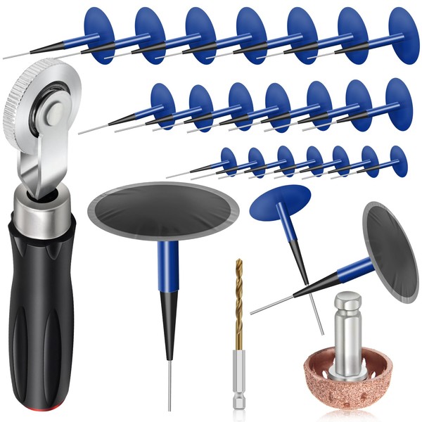 Anglekai 24+3PCS Tire Patch Kit, Tire Plug Kit Tire Repair
