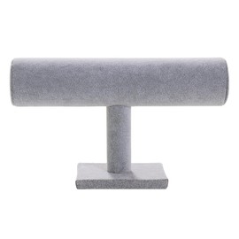 Bocar Grey Velvet Bracelet Display Stand T-Bar Display Holder Organizer (DCJ-grey)