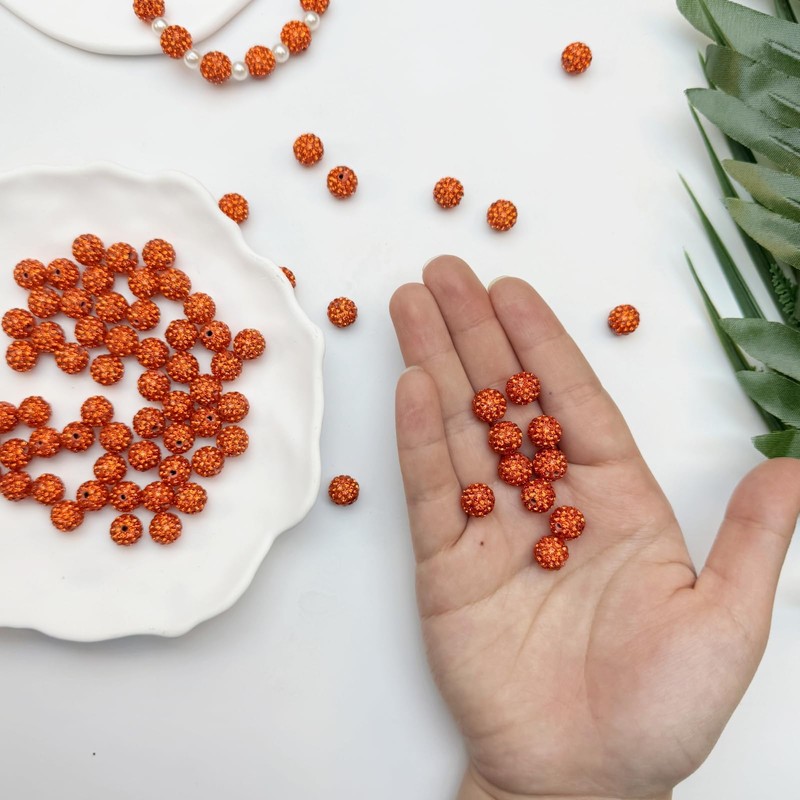 10mm Clay Rhinestone Beads for Bracelets, 100 Pcs Sparkle Crystal