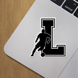Decal Stickers of L Soccer Letter Premium Indoor (No Waterproof) Vinyl Decal Stickers for Laptop Phone Accessory Helmet Car Window Mug Tuber Cup Door Wall Decoration ANDVER3e8414aBL